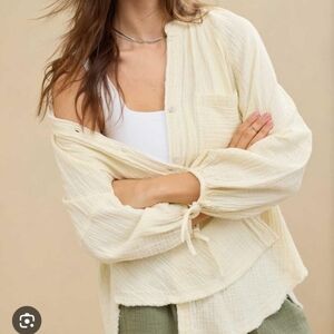 Aerie Day Break Button Cover Up Shirt Xs